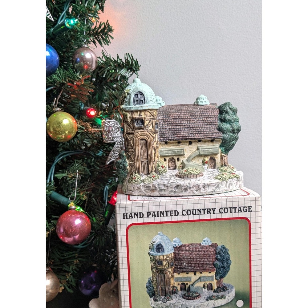Vintage Christmas Village House Sabre Country Cottage Taiwan Original Box #4